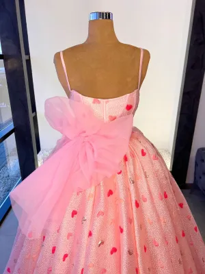 Aileen Pink Hearts Elegant Evening Dress