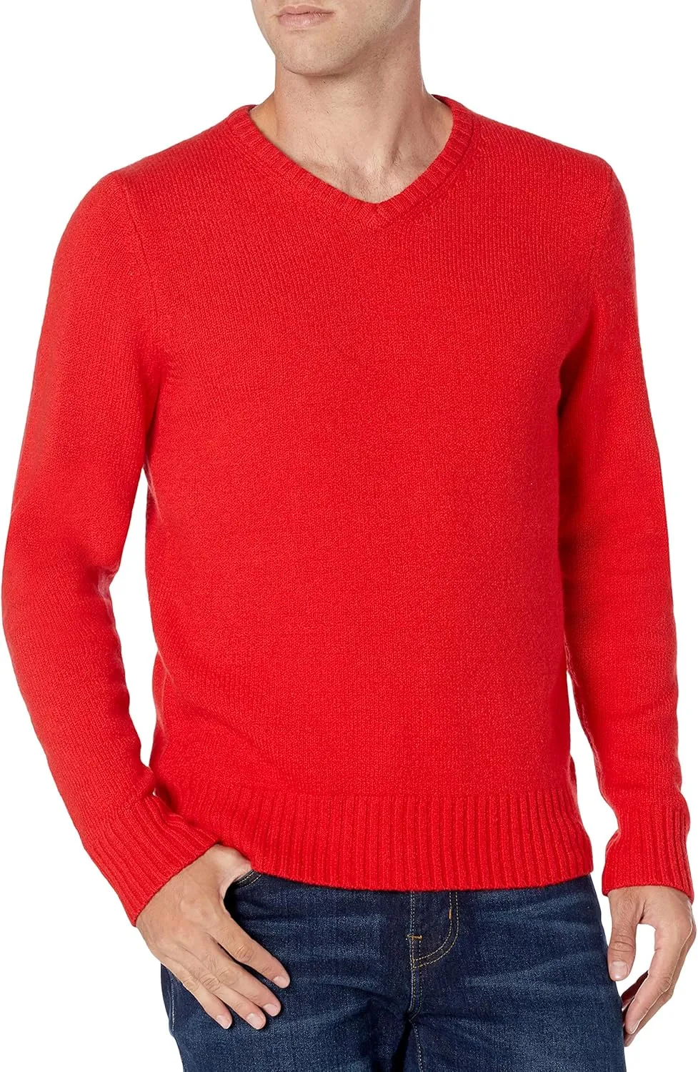 Amazon Essentials Men's Long-Sleeve Soft Touch V-Neck Sweater