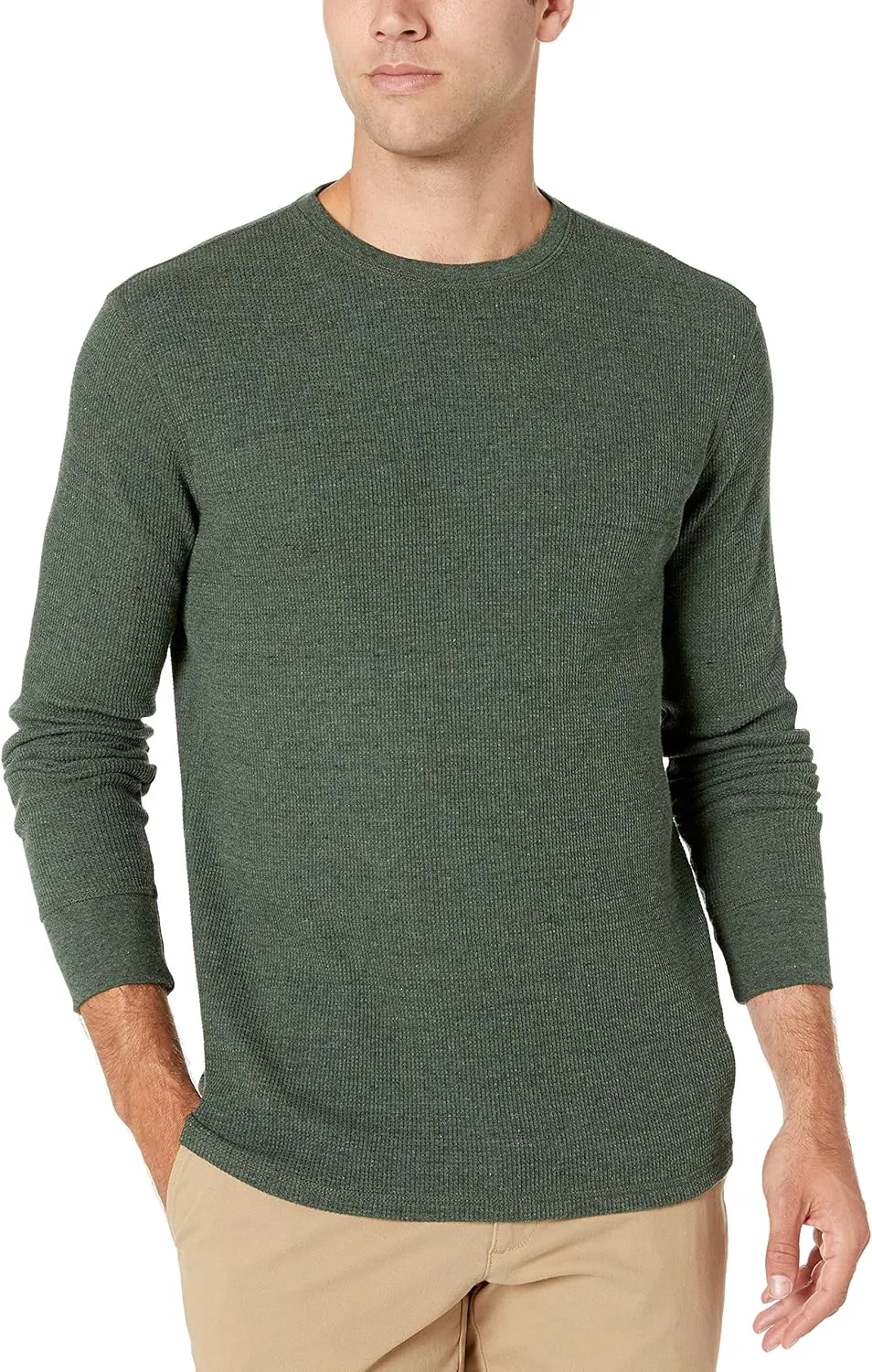 Amazon Essentials Men's Regular-Fit Long-Sleeve Waffle Shirt