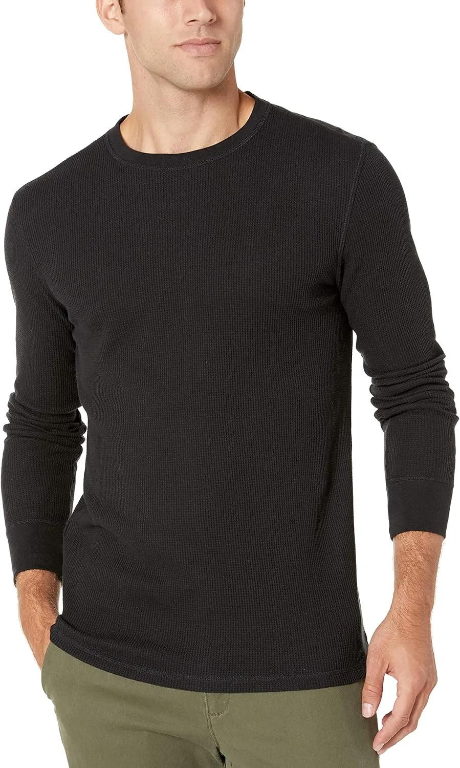 Amazon Essentials Men's Regular-Fit Long-Sleeve Waffle Shirt