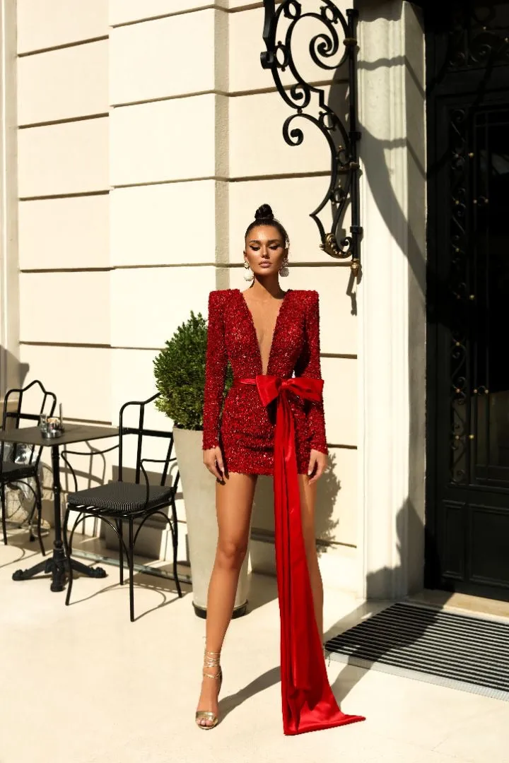 Angel Beautiful Short Red Evening Dress
