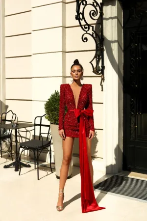 Angel Beautiful Short Red Evening Dress