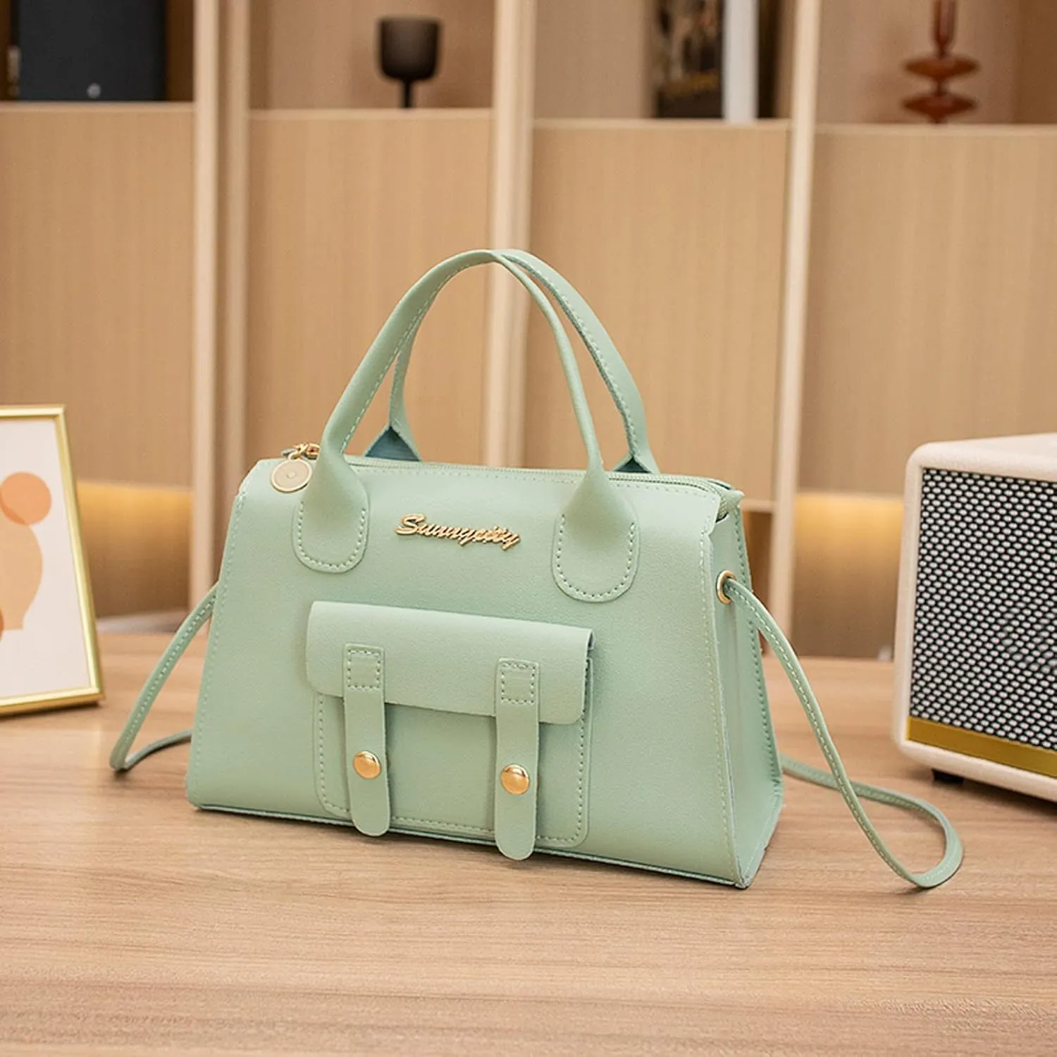 Anti Theft Shoulder Bags for Woman Crossbody Purses and Handbags Lightweight Pocketbook Trendy Clutch Saddle Bag(Green)