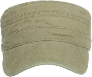 Army Cap Cadet Military Hat for Men Women Vintage Washed Cotton Flat Top Cap Unisex Outdoor Sports Adjustable Cap