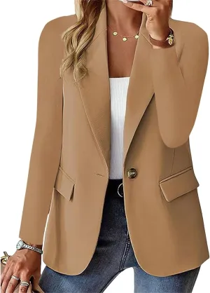 Blazers for Women Business Casual Suit Jackets Work Office Dress Blazer Trendy Elegant Lapel Long Sleeve Jacket