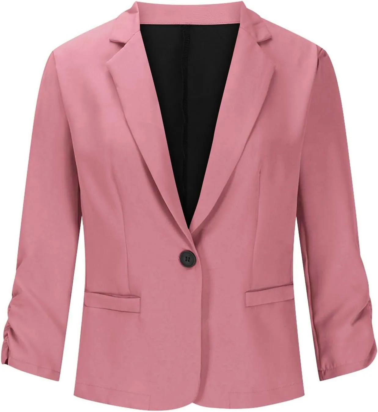 Blazers for Women Dressy 3/4 Sleeve Suit Jackets Open Front Business Casual Blazer Lightweight Work Office Blazer