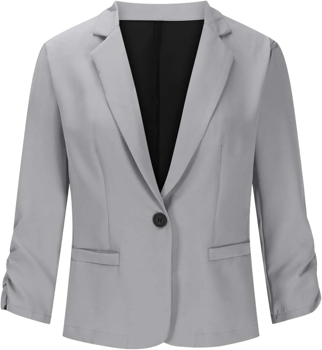 Blazers for Women Dressy 3/4 Sleeve Suit Jackets Open Front Business Casual Blazer Lightweight Work Office Blazer