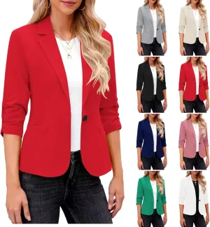 Blazers for Women Dressy 3/4 Sleeve Suit Jackets Open Front Business Casual Blazer Lightweight Work Office Blazer