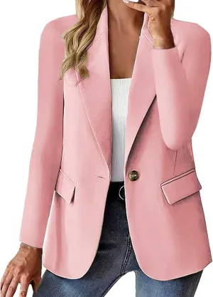 Blazers for Women Dressy Button Down Business Suit Jackets Causal Long Sleeve Lapel Open Front Work Office Blazer