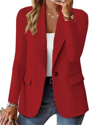 Blazers for Women Dressy Button Down Business Suit Jackets Causal Long Sleeve Lapel Open Front Work Office Blazer