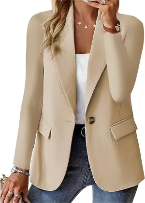 Blazers for Women Dressy Button Down Business Suit Jackets Causal Long Sleeve Lapel Open Front Work Office Blazer