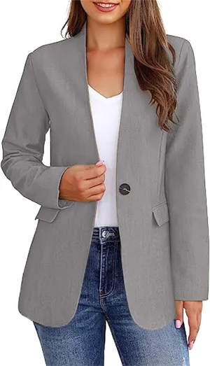 Blazers for Women Dressy Casual Long Sleeve Work Jacket Trendy Spring Fashion Blazer Suit Jackets Open Front Cardigan