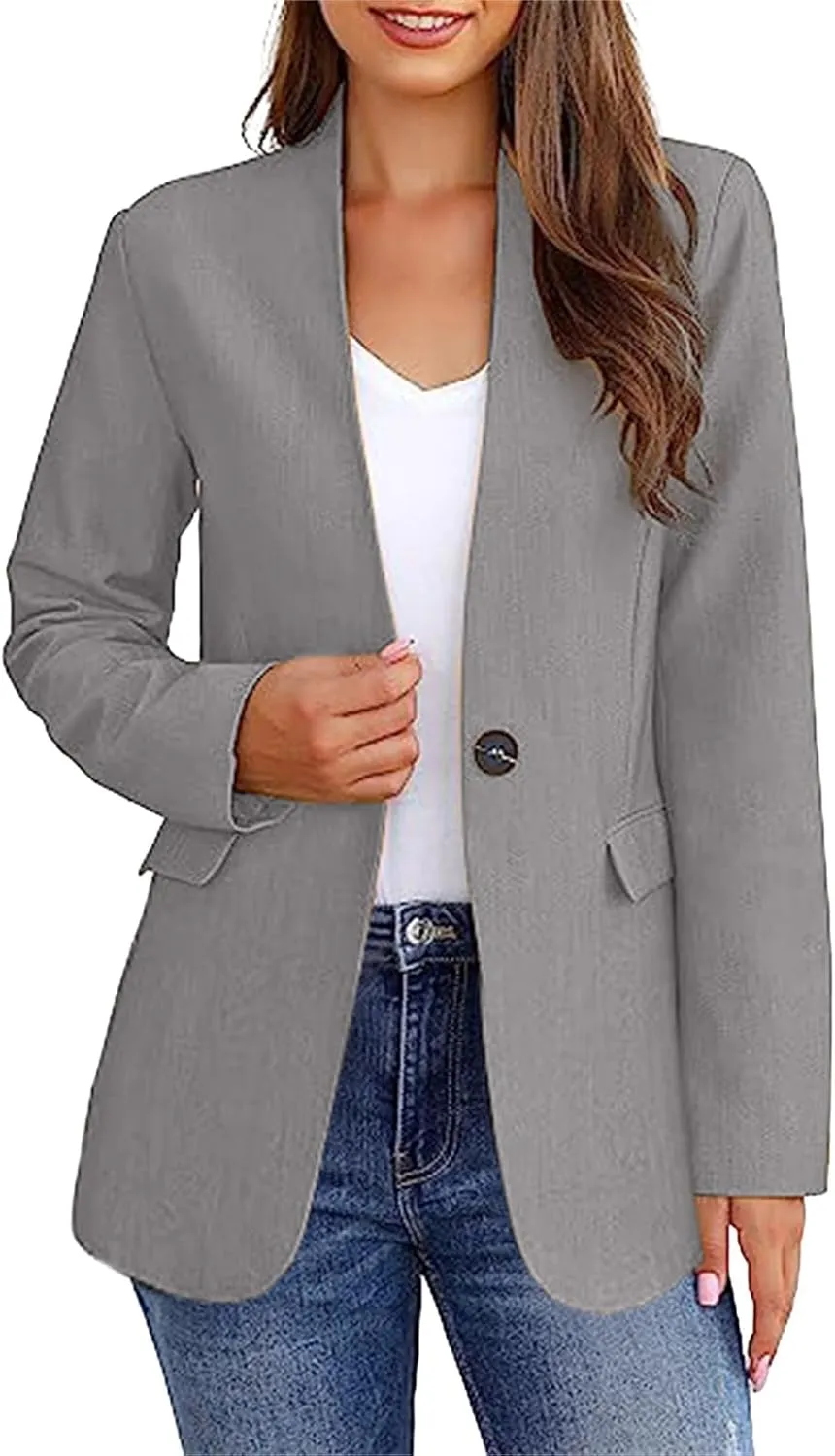 Blazers for Women Dressy Casual Long Sleeve Work Jacket Trendy Spring Fashion Blazer Suit Jackets Open Front Cardigan