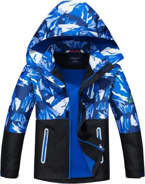Boys Girls Rain Jackets Waterproof Lightweight Hooded Raincoats Lined Softshell Windbreakers for Kids