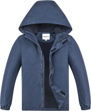 Boys Rain Jackets Lightweight Waterproof Hooded fleece Raincoats Windbreakers for Kids