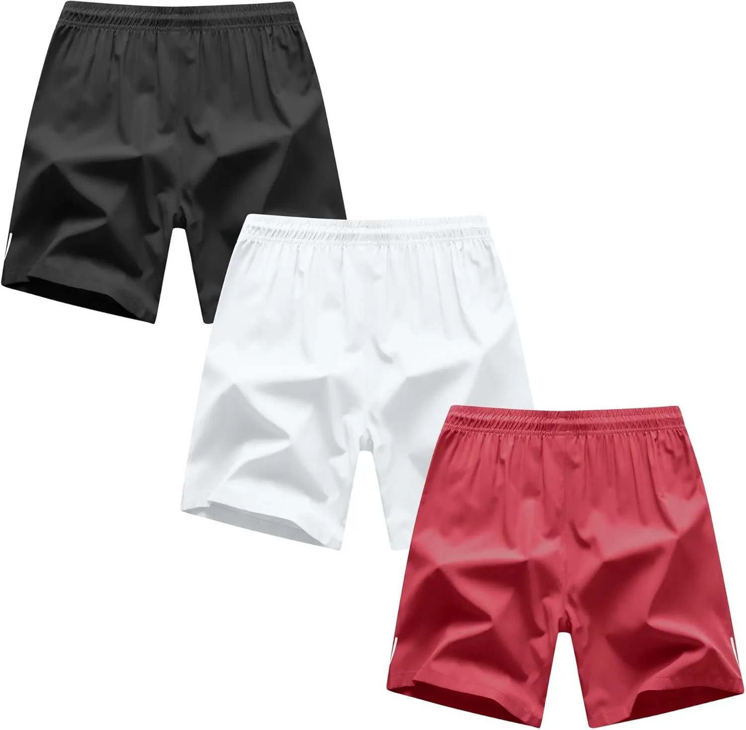 Boys Shorts Quick Dry Athletic Running Shorts with Zipper Pockets