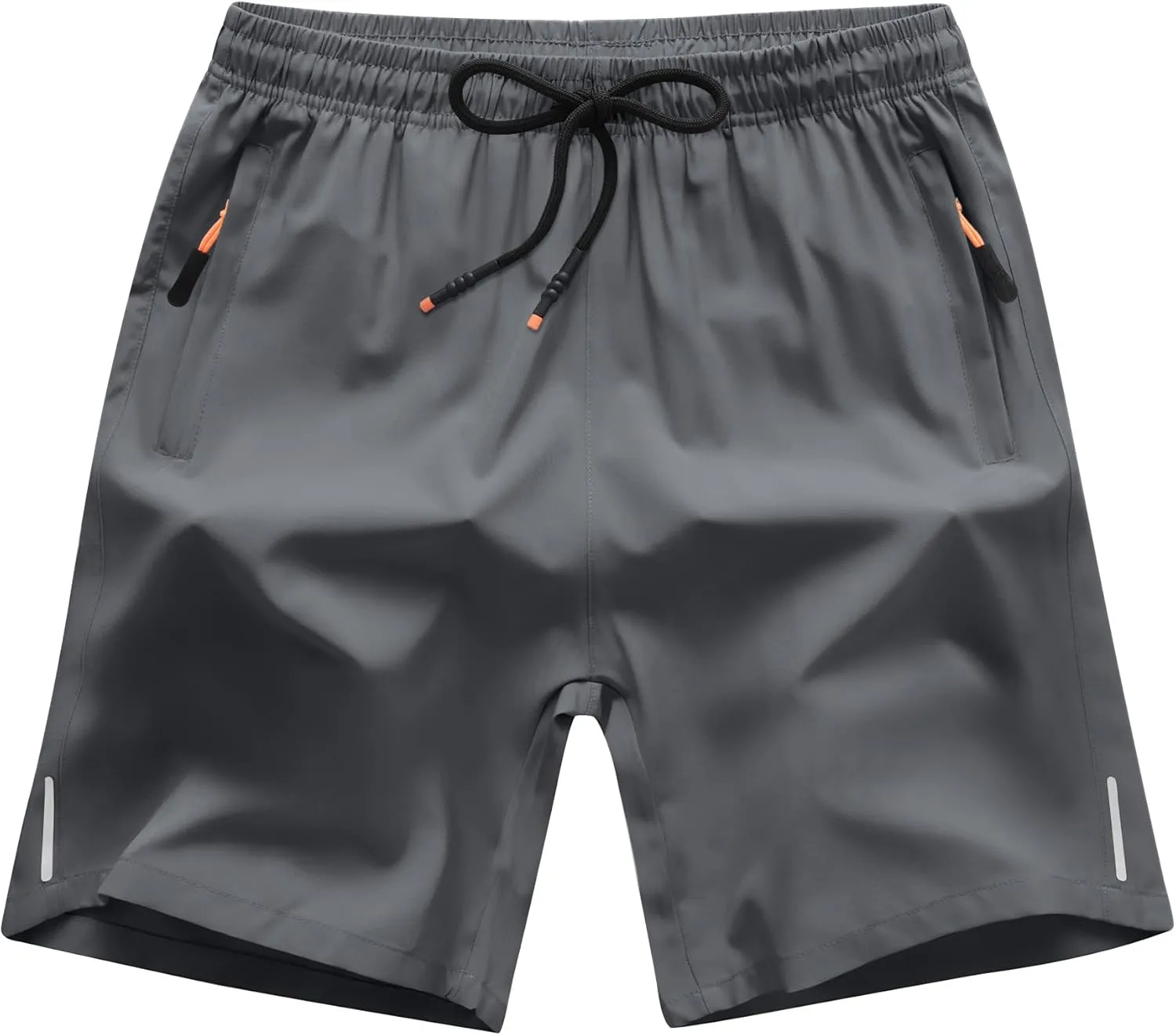 Boys Shorts Quick Dry Athletic Running Shorts with Zipper Pockets