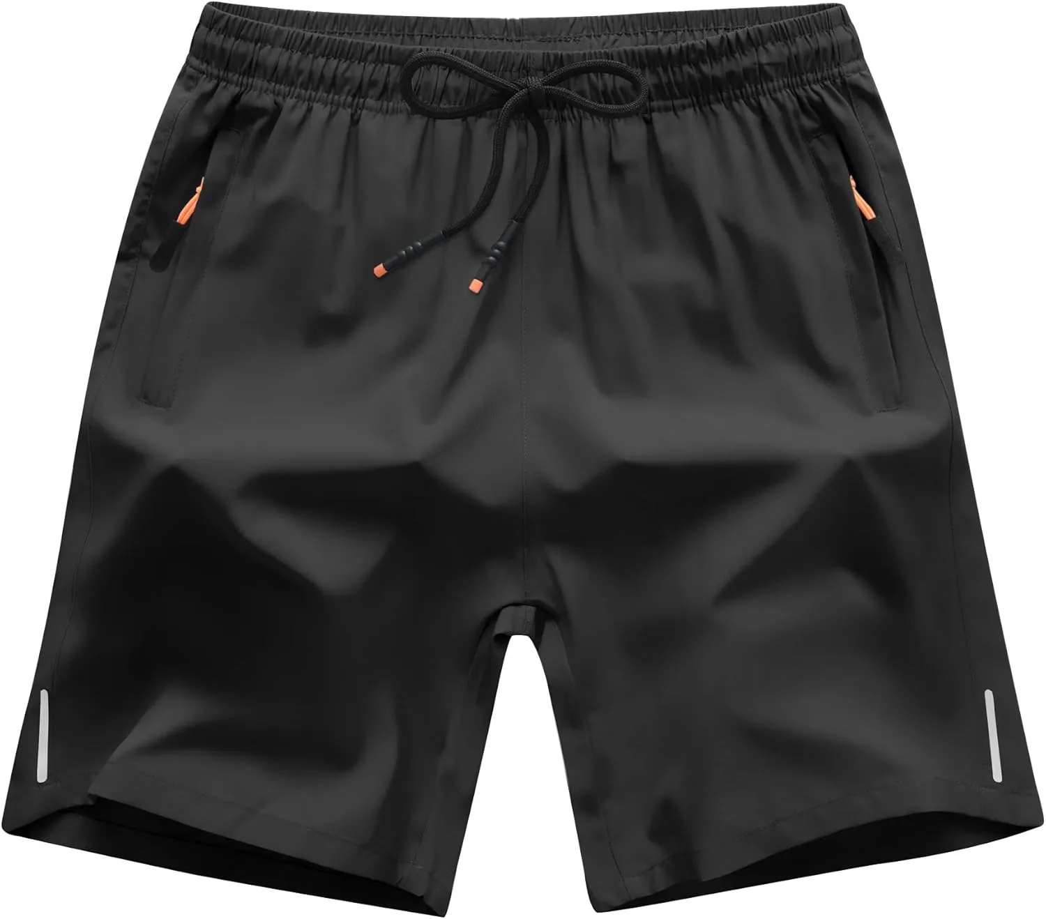 Boys Shorts Quick Dry Athletic Running Shorts with Zipper Pockets