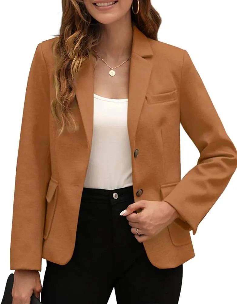 BZB Women's Casual Blazers Long Sleeve Lapel Open Front Work Office Bussiness Warm Blazer Jackets