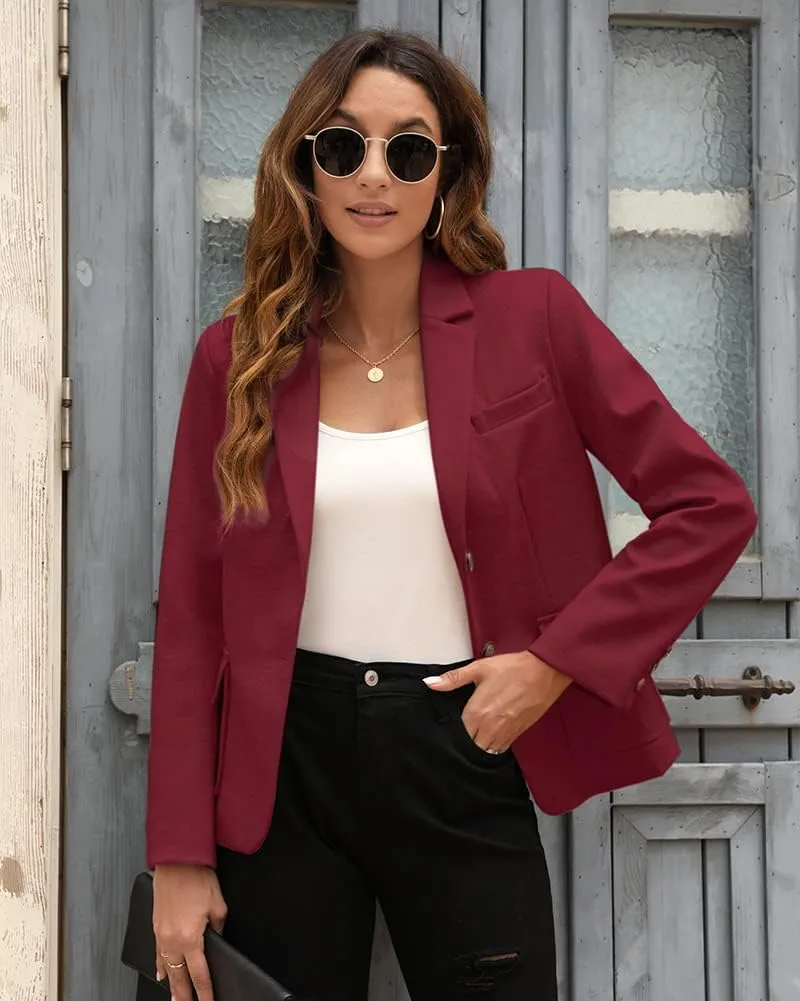 BZB Women's Casual Blazers Long Sleeve Lapel Open Front Work Office Bussiness Warm Blazer Jackets