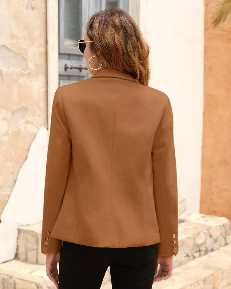 BZB Women's Casual Blazers Long Sleeve Lapel Open Front Work Office Bussiness Warm Blazer Jackets