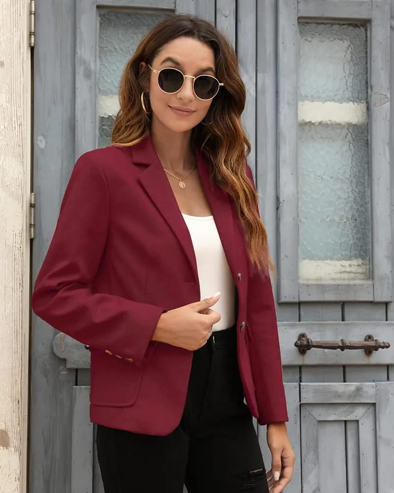 BZB Women's Casual Blazers Long Sleeve Lapel Open Front Work Office Bussiness Warm Blazer Jackets
