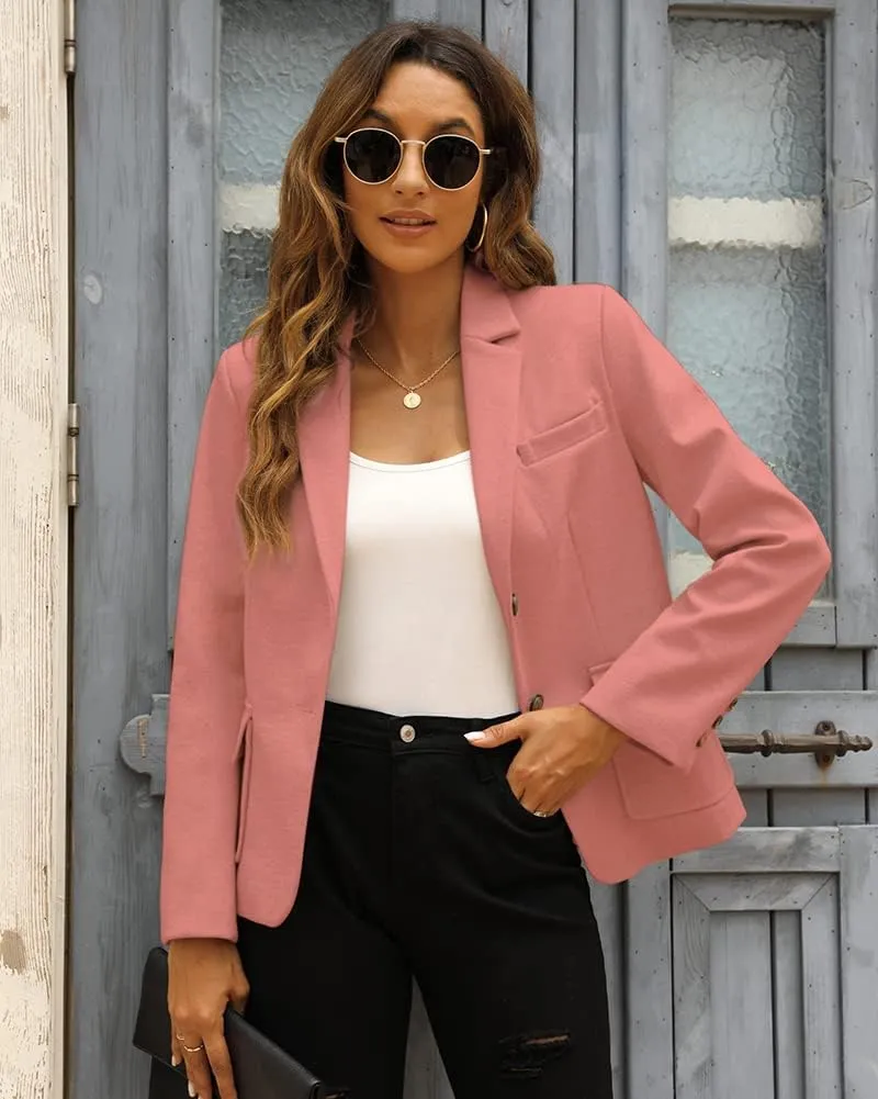 BZB Women's Casual Blazers Long Sleeve Lapel Open Front Work Office Bussiness Warm Blazer Jackets