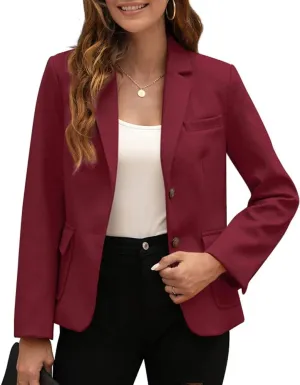 BZB Women's Casual Blazers Long Sleeve Lapel Open Front Work Office Bussiness Warm Blazer Jackets