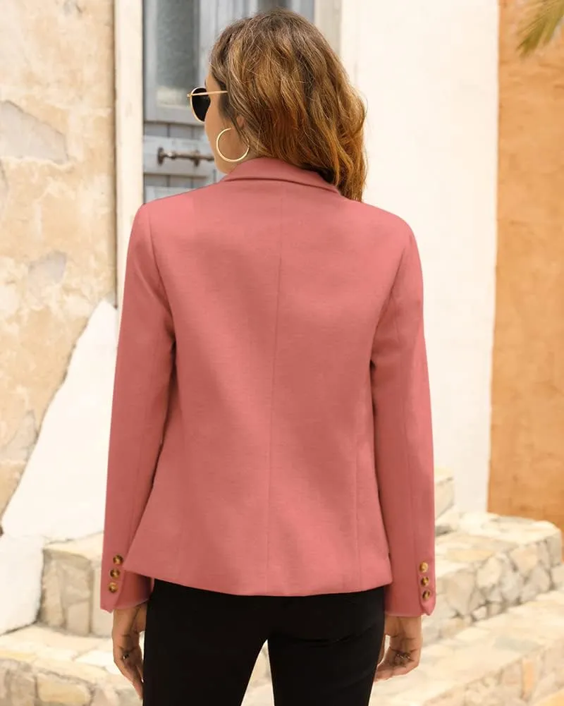 BZB Women's Casual Blazers Long Sleeve Lapel Open Front Work Office Bussiness Warm Blazer Jackets