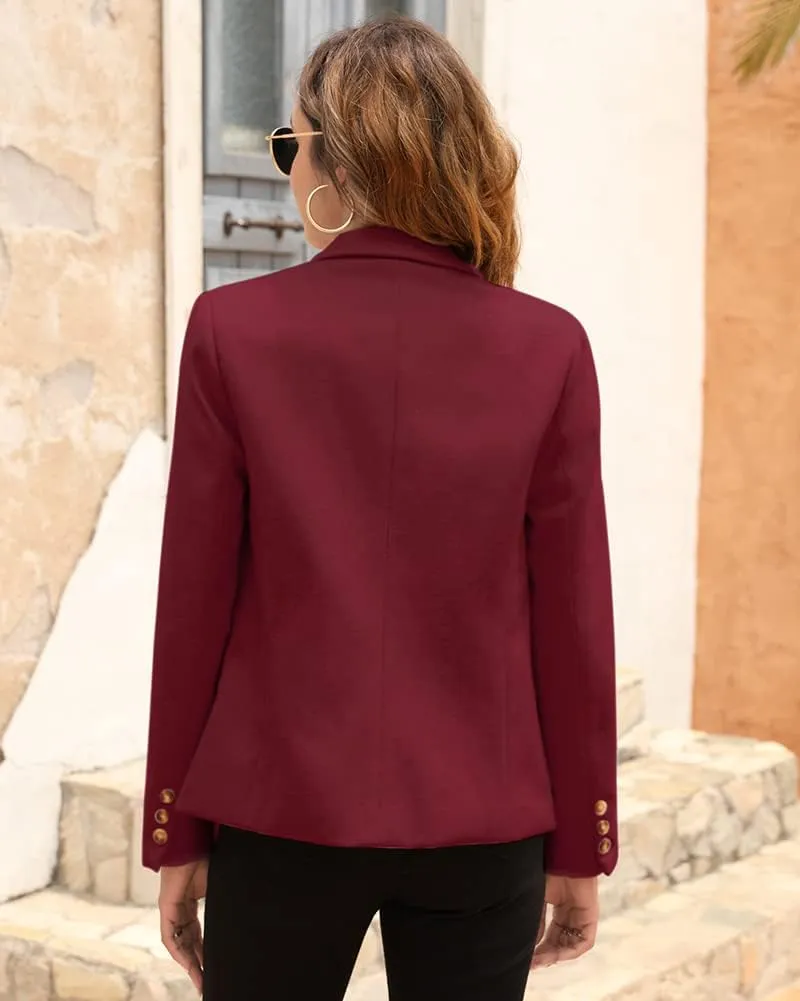 BZB Women's Casual Blazers Long Sleeve Lapel Open Front Work Office Bussiness Warm Blazer Jackets
