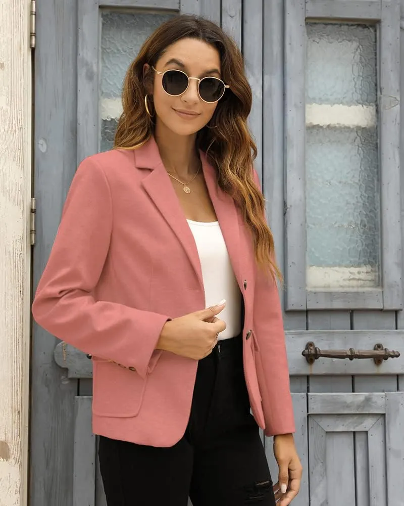 BZB Women's Casual Blazers Long Sleeve Lapel Open Front Work Office Bussiness Warm Blazer Jackets