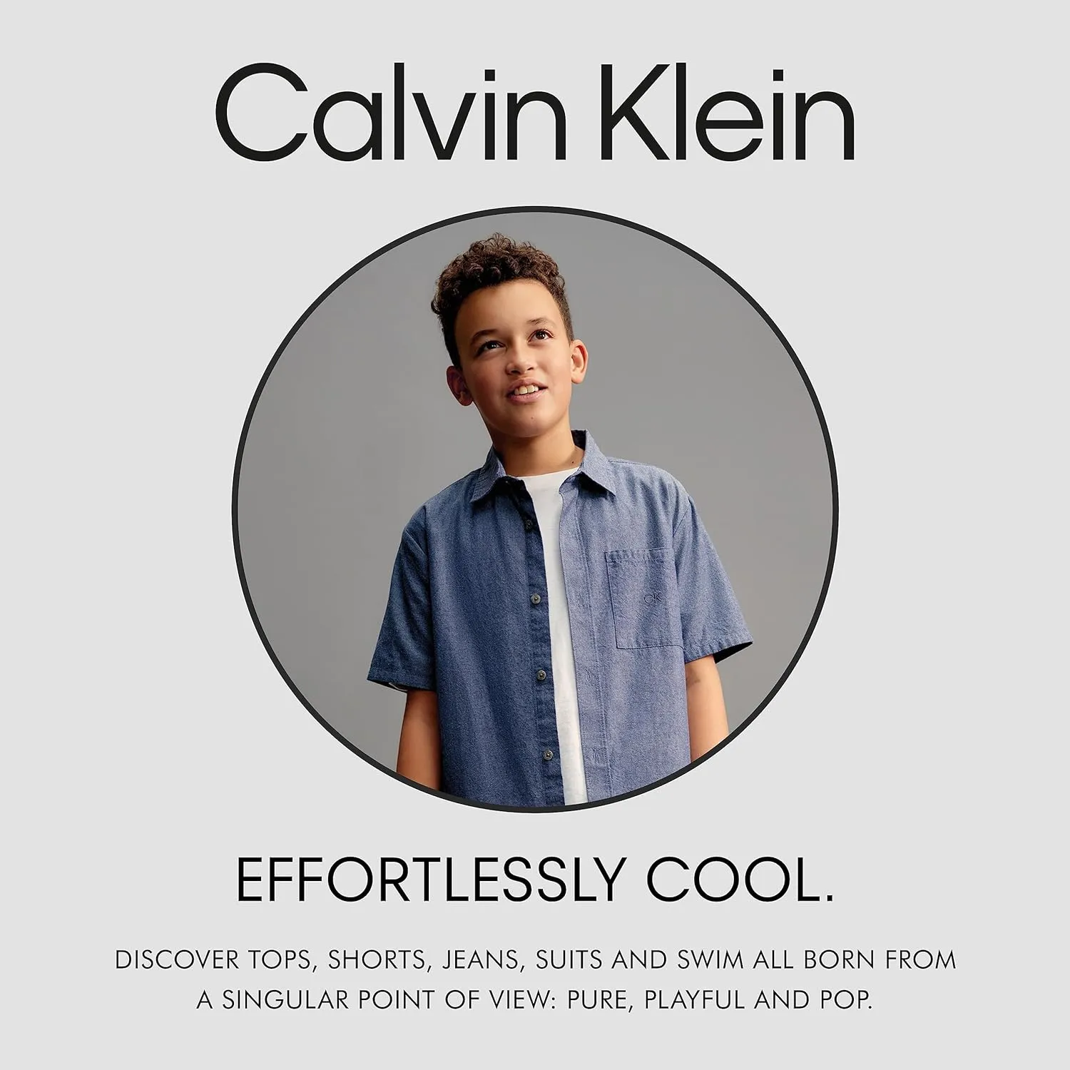 Calvin Klein Boys' Short Sleeve Solid V-Neck T-Shirt, Soft, Comfortable, Relaxed Fit
