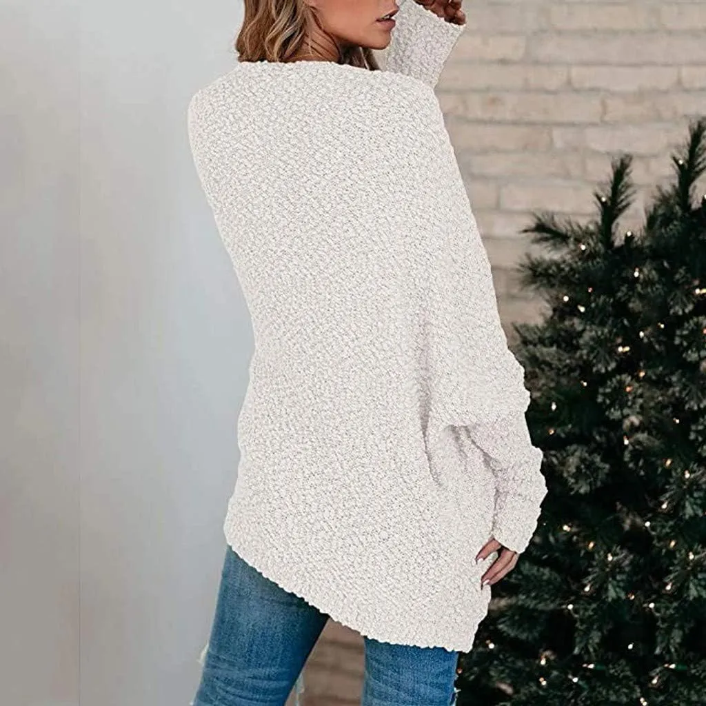 Cardigan Sweaters for Women Chunky Popcorn Oversized Open Front Boyfriend Batwing Long Sleeve Fuzzy Knit Sweaters