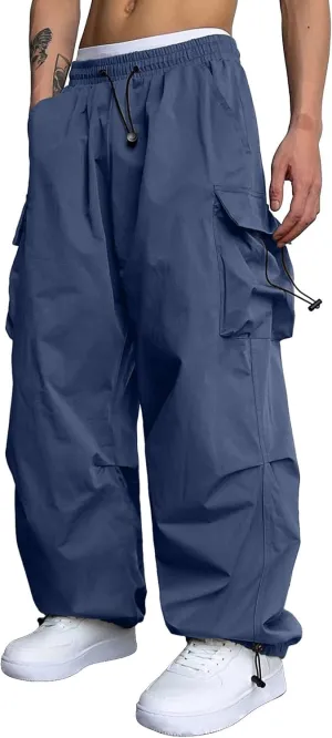 Cargo Pants for Men Baggy Casual Trendy Parachute Pant Loose Fit Harem Streetwear Joggers with Pockets