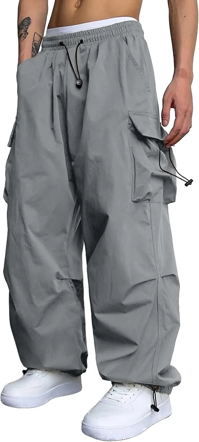 Cargo Pants for Men Baggy Casual Trendy Parachute Pant Loose Fit Harem Streetwear Joggers with Pockets