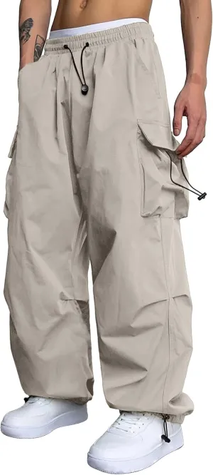 Cargo Pants for Men Baggy Casual Trendy Parachute Pant Loose Fit Harem Streetwear Joggers with Pockets