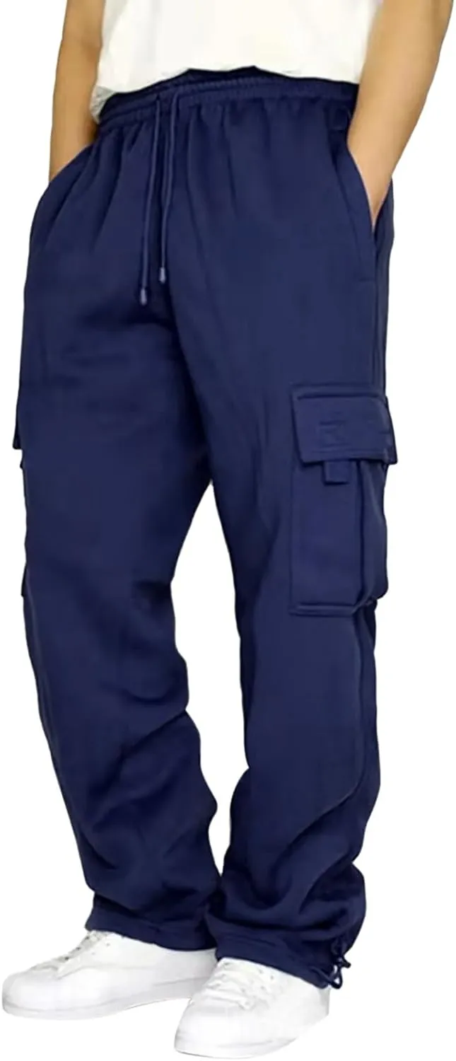Cargo Pants for Men,Mens Active Athletic Workout Sports Cargo Sweatpants for Men with Pocket and Drawstring