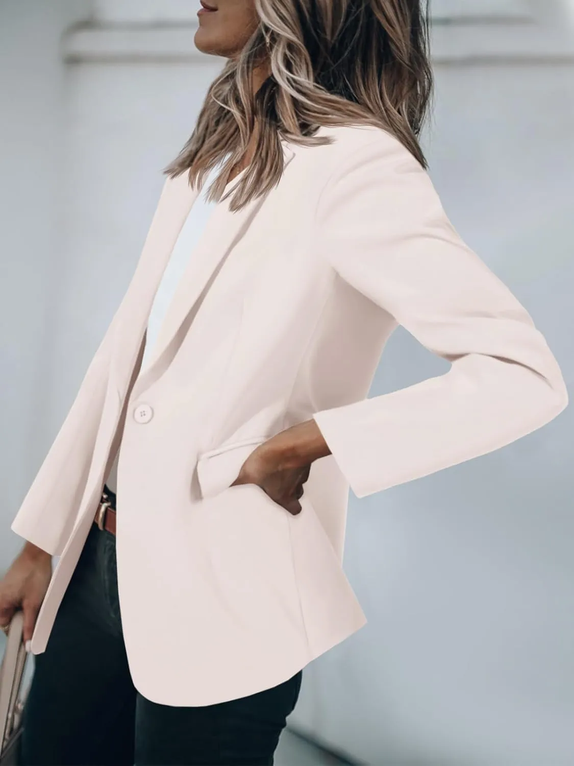 Cicy Bell Womens Casual Blazers Open Front Long Sleeve Work Office Suit Jackets Blazer