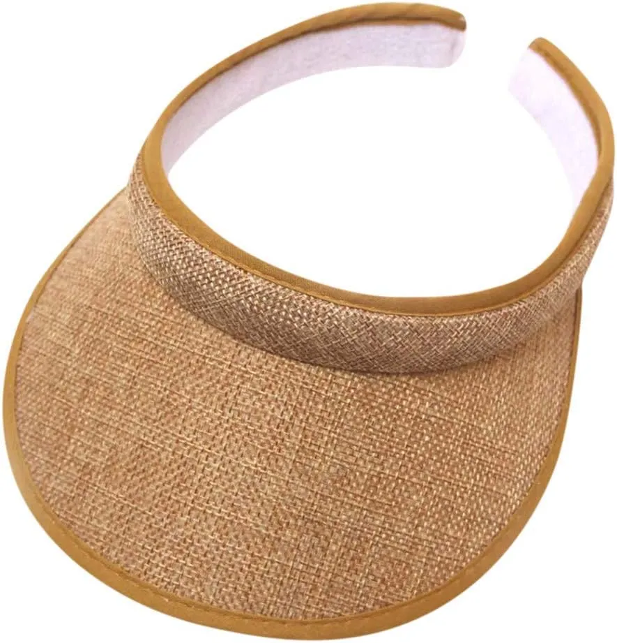 Classic Adjustable Sun Visor Hats for Men and Women Golf Open Top Round Brim Hats Sport Visors caps for Travel