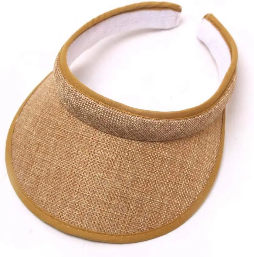 Classic Adjustable Sun Visor Hats for Men and Women Golf Open Top Round Brim Hats Sport Visors caps for Travel