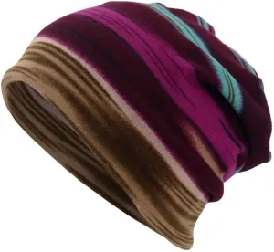 Colorful Stripe Print Scarf Beanie Caps Unisex Winter Knitted Stretchy Chemo Scarf Head Wrap for Men Women Trend Hats