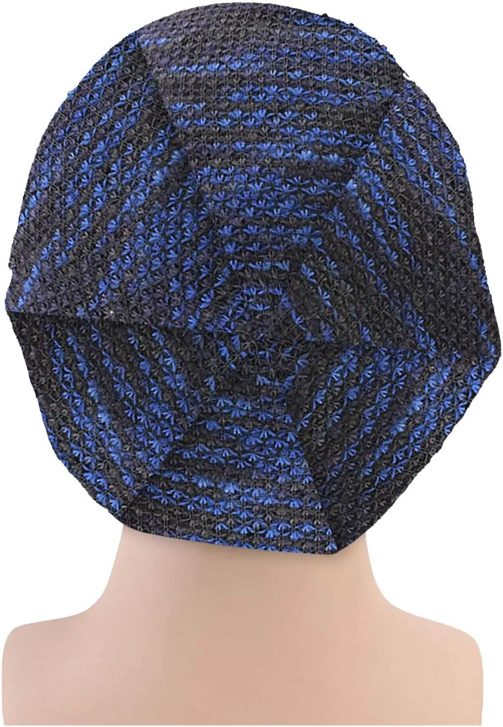 Colorful Stripe Print Scarf Beanie Caps Unisex Winter Knitted Stretchy Chemo Scarf Head Wrap for Men Women Trend Hats
