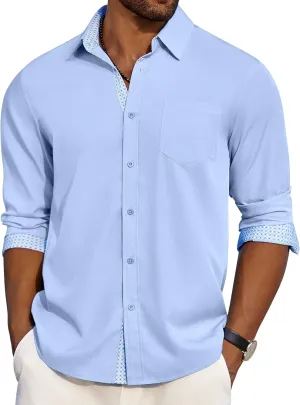 COOFANDY Men's Dress Shirt Wrinkle Free Regular Fit Stretch Long Sleeve Button Down Shirts