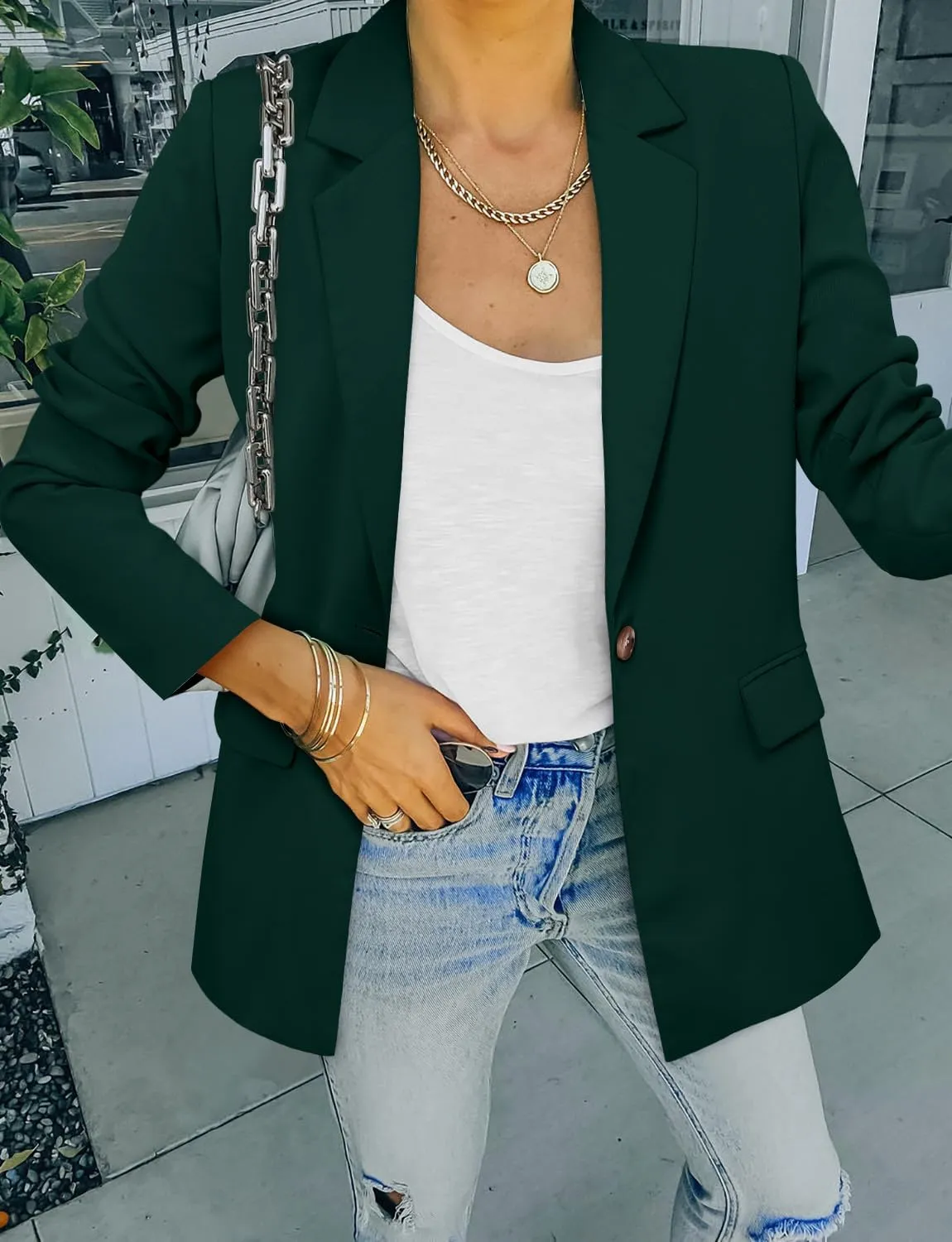 CRAZY GRID Women Business Casual Blazers with Lined Professional Work Suit Jacket with Pockets