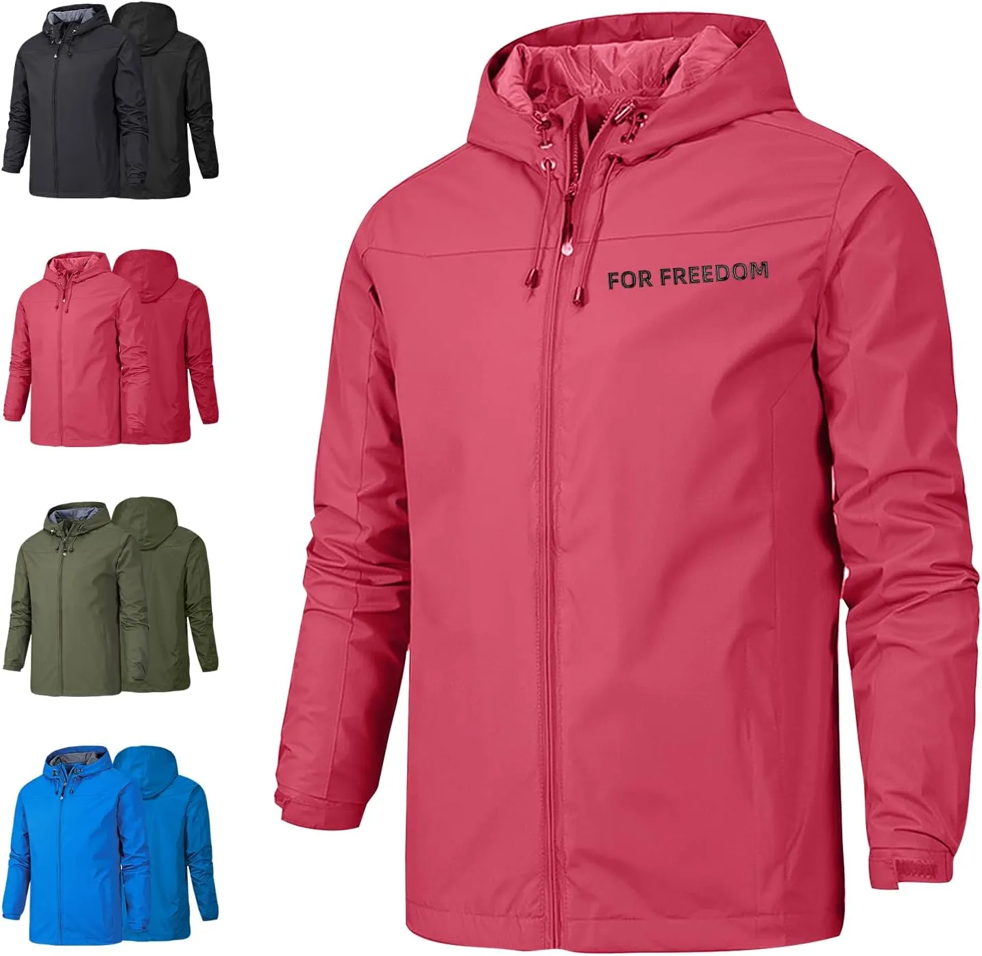 Custom Men's Mountain Waterproof Jacket Hooded Windbreakers Windproof Softshell Rain Coat