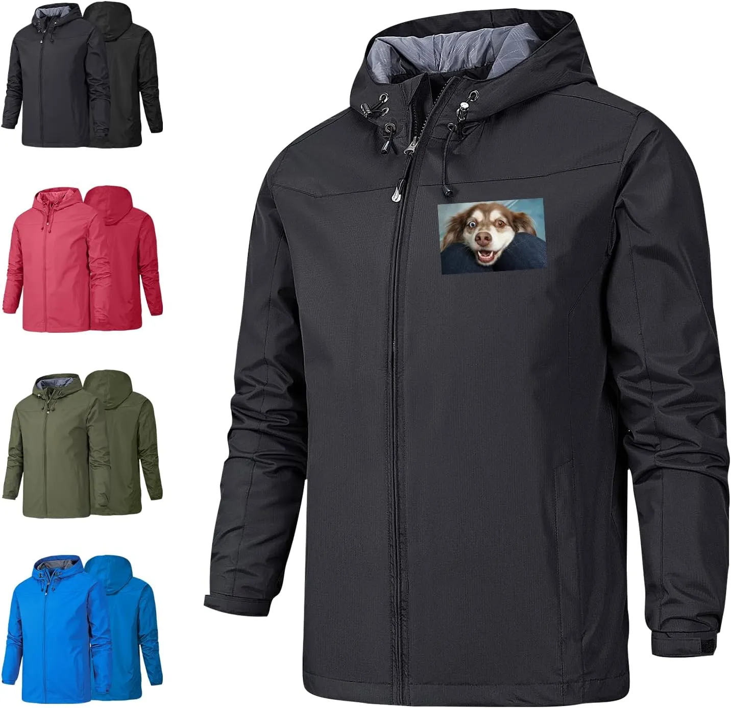 Custom Men's Mountain Waterproof Jacket Hooded Windbreakers Windproof Softshell Rain Coat