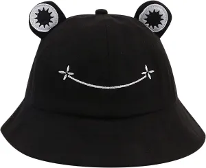 Cute Frog Bucket Hat Adults Cotton Bucket Hat Summer Hat Sun Protection Cap Fisherman Beach Festival Sun Hat