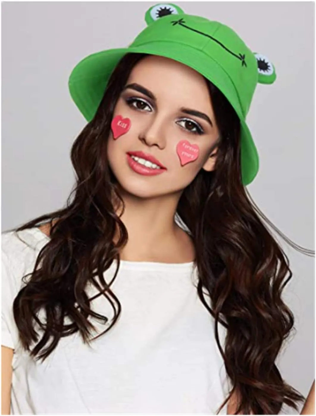 Cute Frog Bucket Hat Adults Cotton Bucket Hat Summer Hat Sun Protection Cap Fisherman Beach Festival Sun Hat