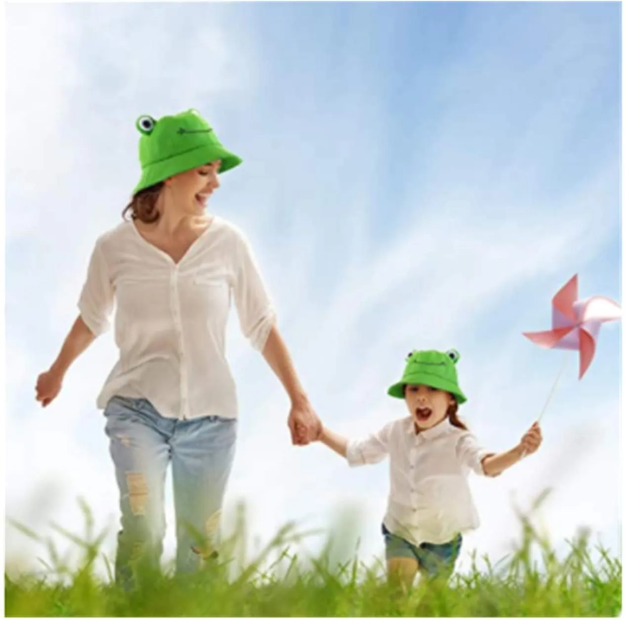 Cute Frog Bucket Hat Adults Cotton Bucket Hat Summer Hat Sun Protection Cap Fisherman Beach Festival Sun Hat