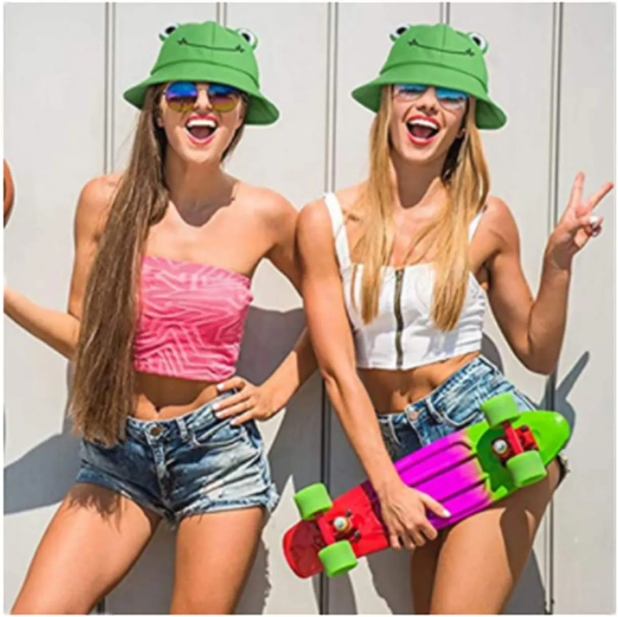 Cute Frog Bucket Hat Adults Cotton Bucket Hat Summer Hat Sun Protection Cap Fisherman Beach Festival Sun Hat